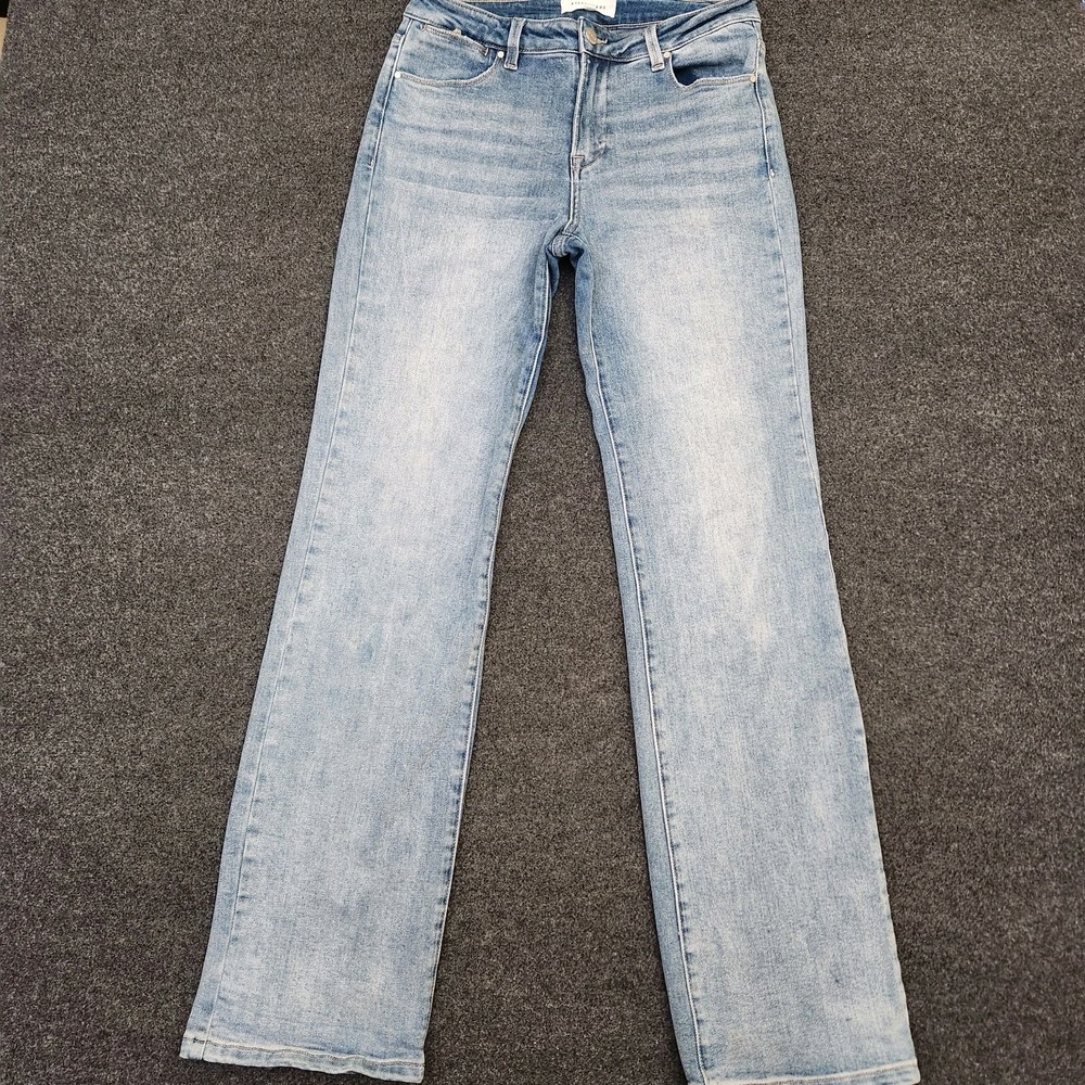 Risen Jeans Womens 9/29 Mid Rise Straight Leg Light Wash Denim RDP5509 Stretch